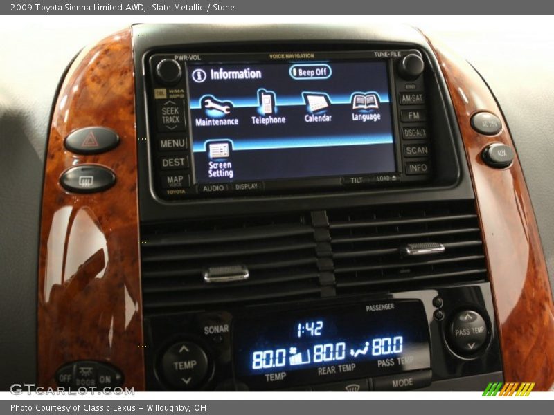 Controls of 2009 Sienna Limited AWD