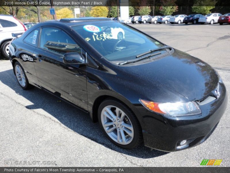 Nighthawk Black Pearl / Black 2008 Honda Civic Si Coupe