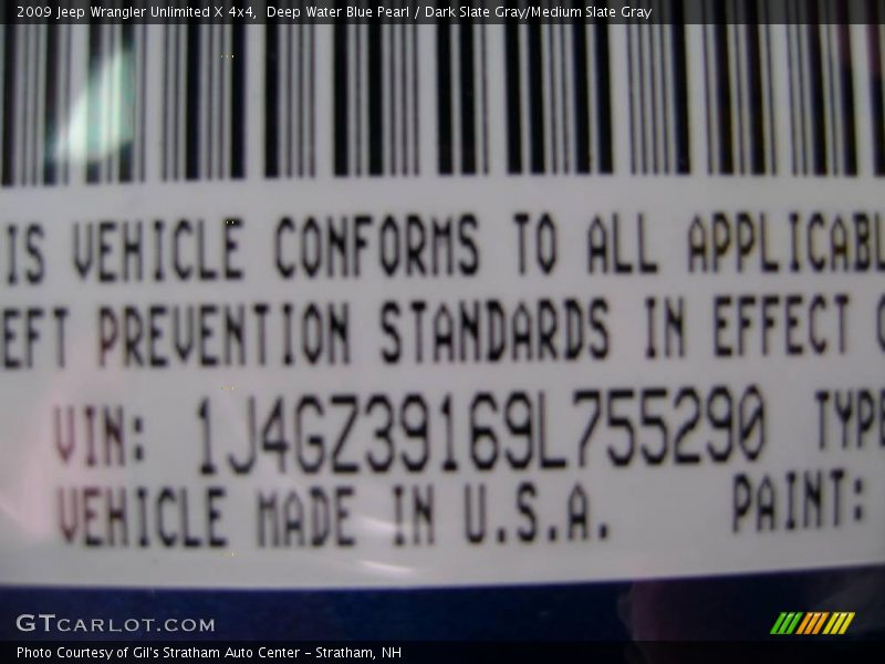 Deep Water Blue Pearl / Dark Slate Gray/Medium Slate Gray 2009 Jeep Wrangler Unlimited X 4x4