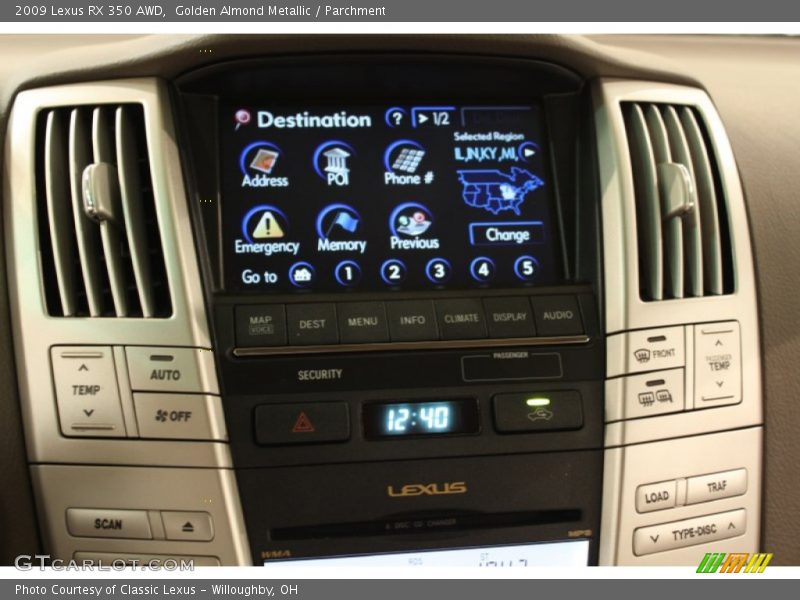 Golden Almond Metallic / Parchment 2009 Lexus RX 350 AWD