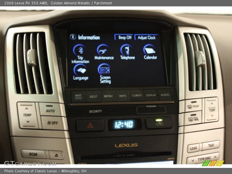 Golden Almond Metallic / Parchment 2009 Lexus RX 350 AWD