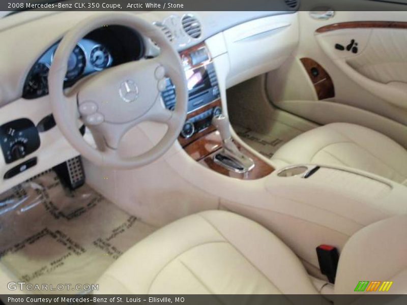 Arctic White / Stone 2008 Mercedes-Benz CLK 350 Coupe