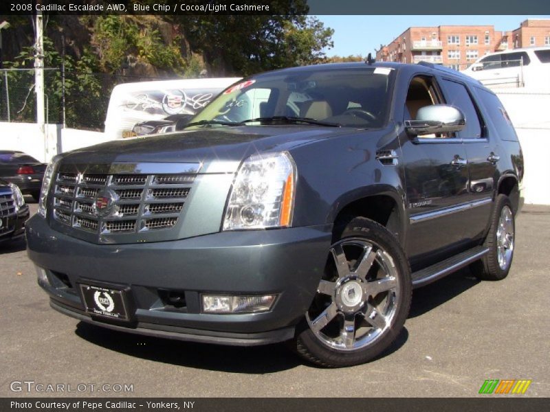 Blue Chip / Cocoa/Light Cashmere 2008 Cadillac Escalade AWD
