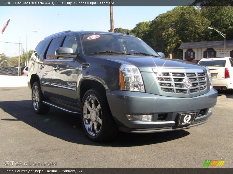 Blue Chip / Cocoa/Light Cashmere 2008 Cadillac Escalade AWD