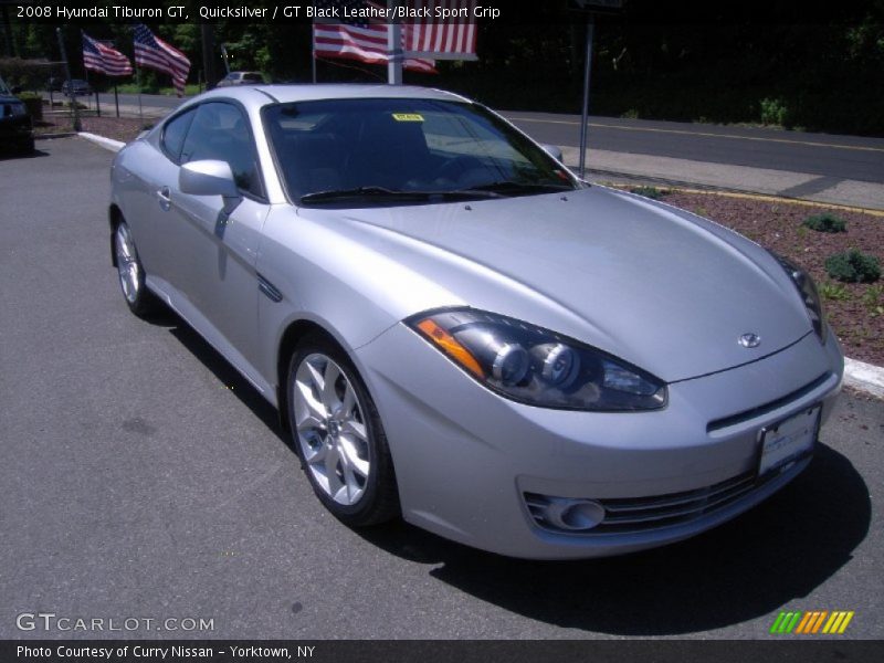 Quicksilver / GT Black Leather/Black Sport Grip 2008 Hyundai Tiburon GT