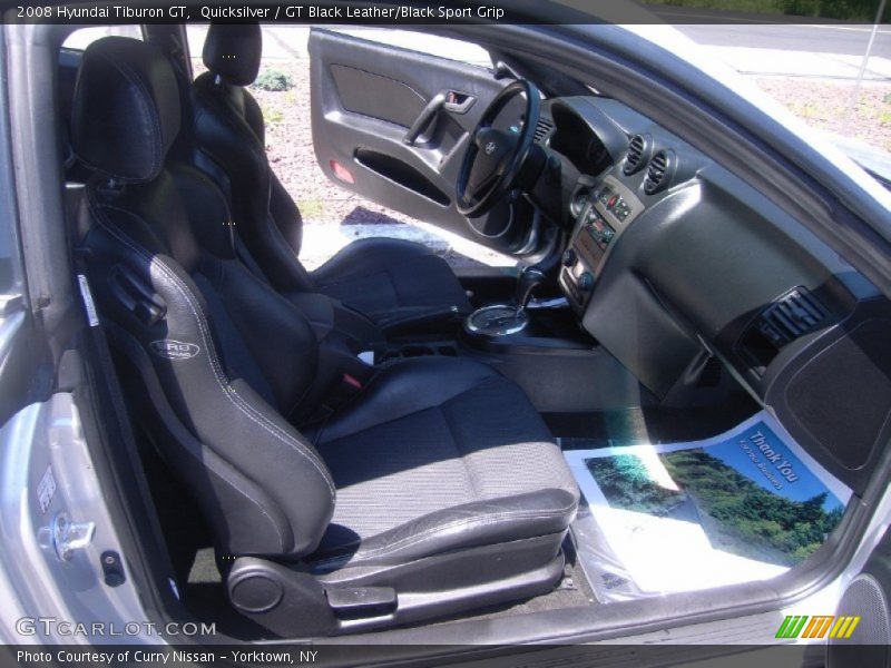 Quicksilver / GT Black Leather/Black Sport Grip 2008 Hyundai Tiburon GT