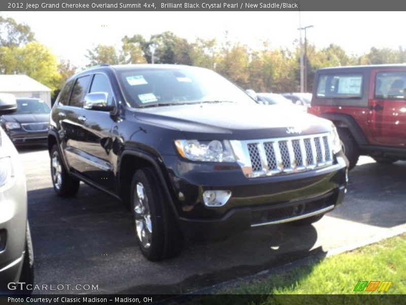 Brilliant Black Crystal Pearl / New Saddle/Black 2012 Jeep Grand Cherokee Overland Summit 4x4