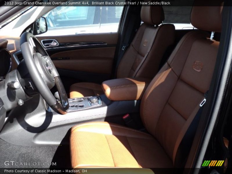 Brilliant Black Crystal Pearl / New Saddle/Black 2012 Jeep Grand Cherokee Overland Summit 4x4