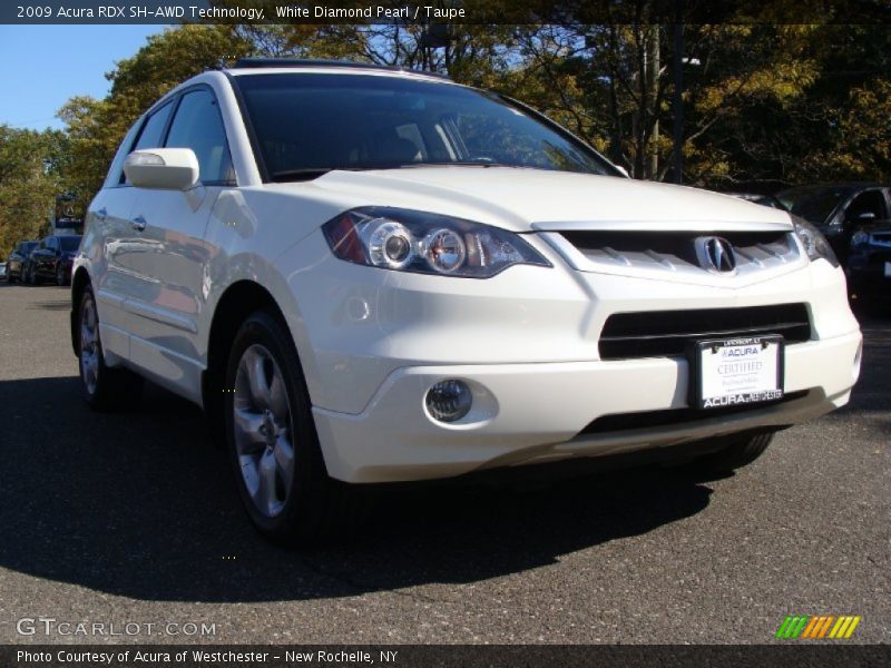 White Diamond Pearl / Taupe 2009 Acura RDX SH-AWD Technology