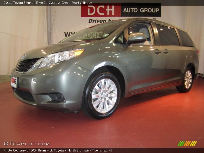 Cypress Green Pearl / Bisque 2011 Toyota Sienna LE AWD