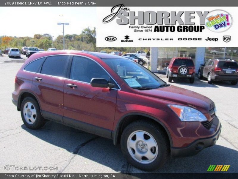 Tango Red Pearl / Gray 2009 Honda CR-V LX 4WD