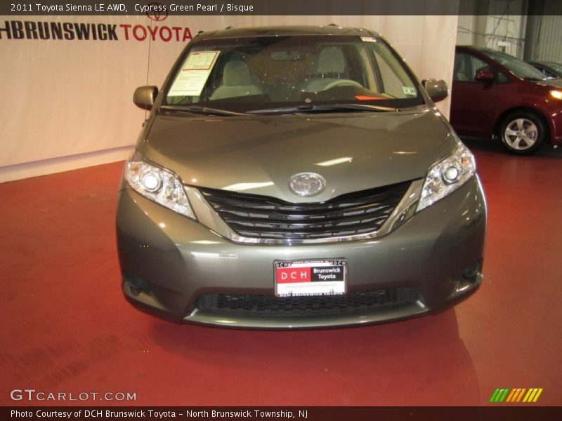Cypress Green Pearl / Bisque 2011 Toyota Sienna LE AWD