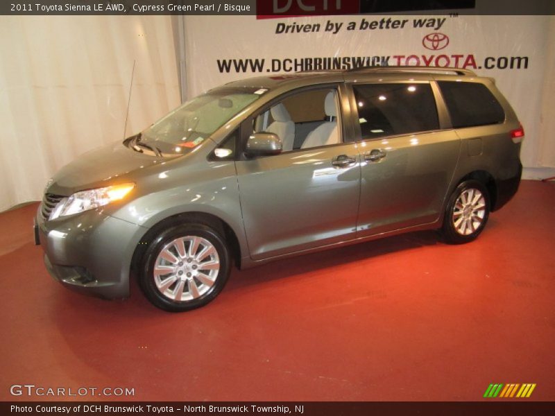 Cypress Green Pearl / Bisque 2011 Toyota Sienna LE AWD