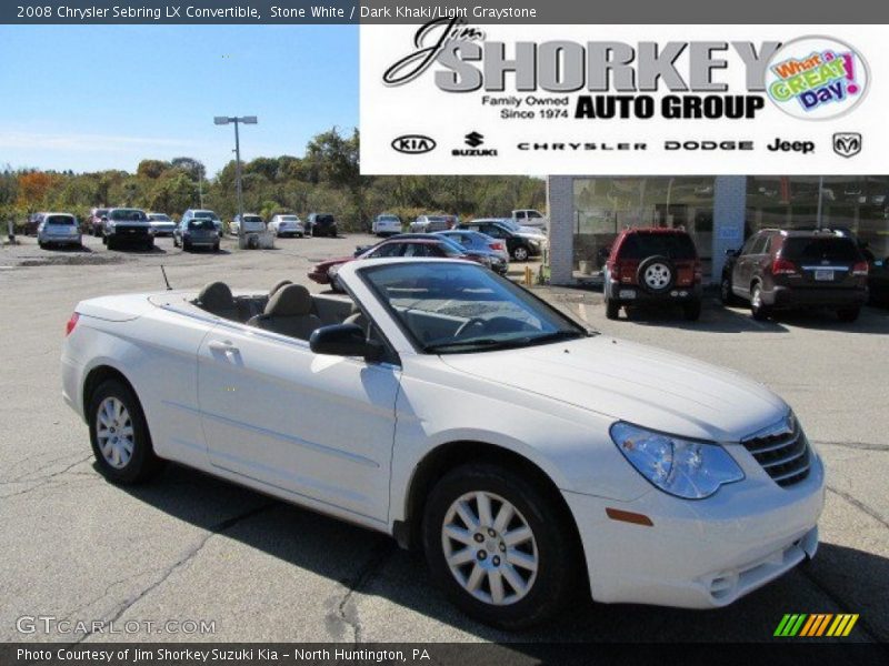 Stone White / Dark Khaki/Light Graystone 2008 Chrysler Sebring LX Convertible