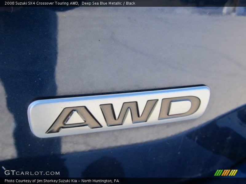 Deep Sea Blue Metallic / Black 2008 Suzuki SX4 Crossover Touring AWD