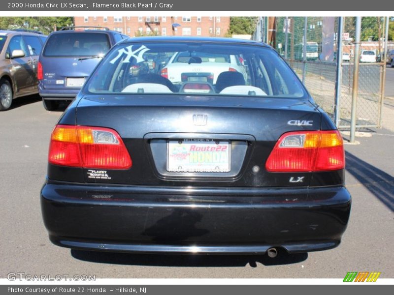 Flamenco Black Pearl / Gray 2000 Honda Civic LX Sedan