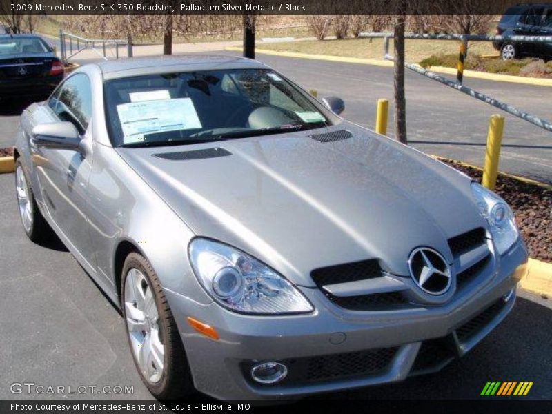 Palladium Silver Metallic / Black 2009 Mercedes-Benz SLK 350 Roadster