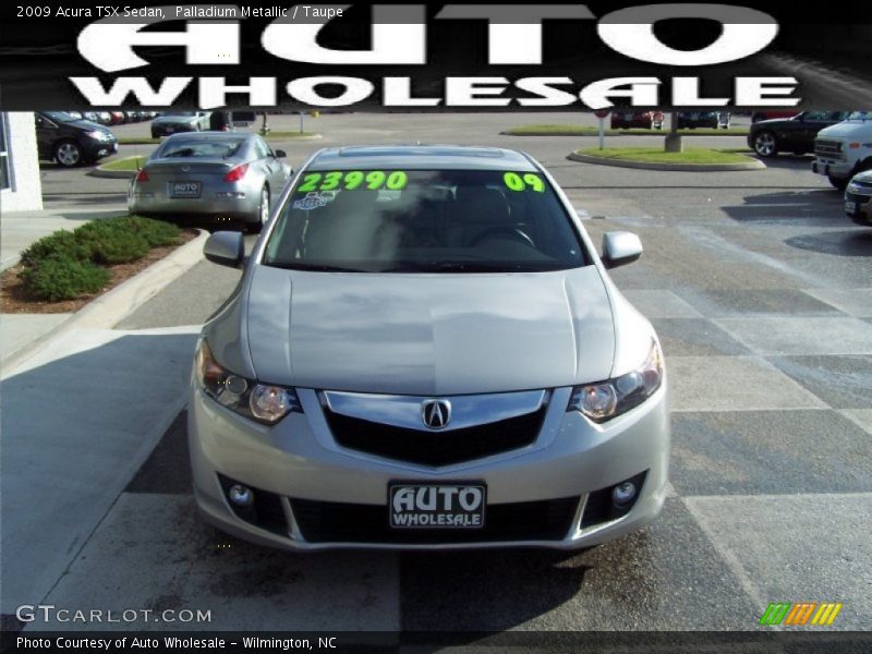 Palladium Metallic / Taupe 2009 Acura TSX Sedan