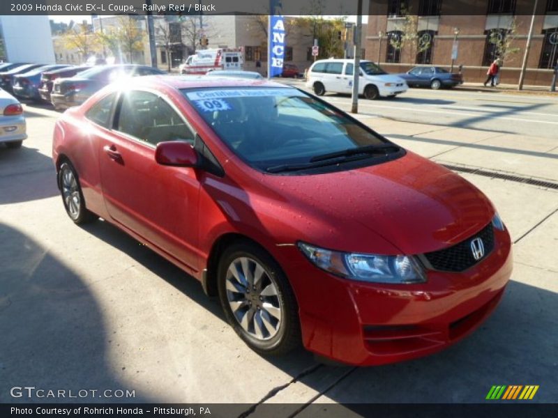 Rallye Red / Black 2009 Honda Civic EX-L Coupe