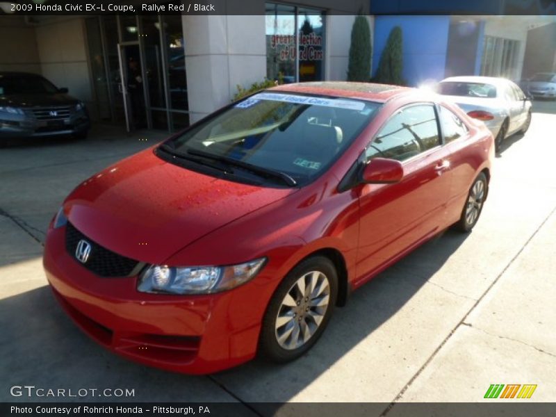 Rallye Red / Black 2009 Honda Civic EX-L Coupe