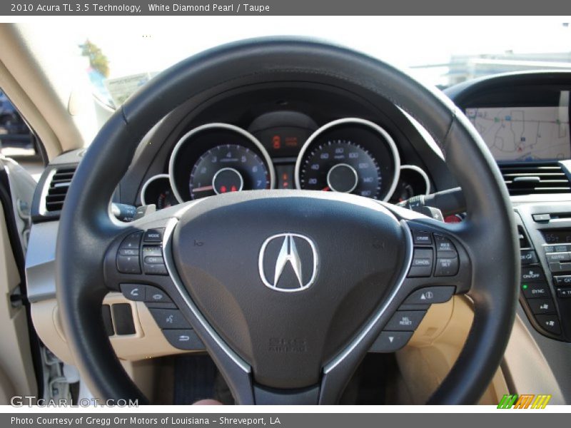 White Diamond Pearl / Taupe 2010 Acura TL 3.5 Technology