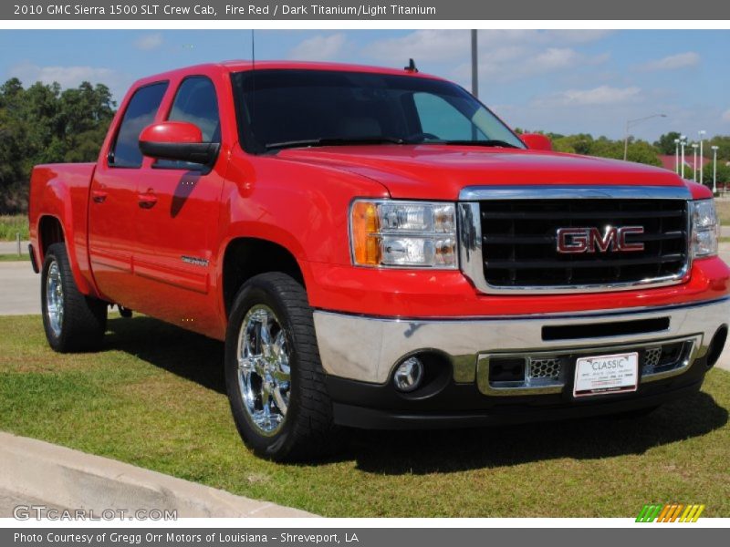 Fire Red / Dark Titanium/Light Titanium 2010 GMC Sierra 1500 SLT Crew Cab