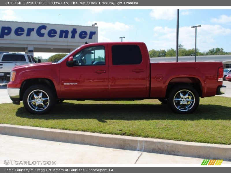 Fire Red / Dark Titanium/Light Titanium 2010 GMC Sierra 1500 SLT Crew Cab