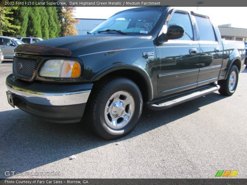 Dark Highland Green Metallic / Medium Parchment 2002 Ford F150 Lariat SuperCrew