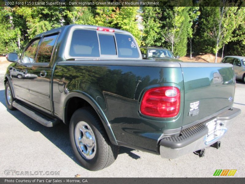 Dark Highland Green Metallic / Medium Parchment 2002 Ford F150 Lariat SuperCrew