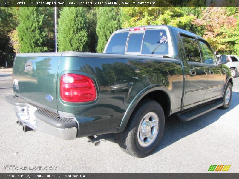 Dark Highland Green Metallic / Medium Parchment 2002 Ford F150 Lariat SuperCrew
