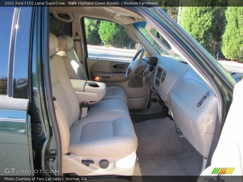 Dark Highland Green Metallic / Medium Parchment 2002 Ford F150 Lariat SuperCrew