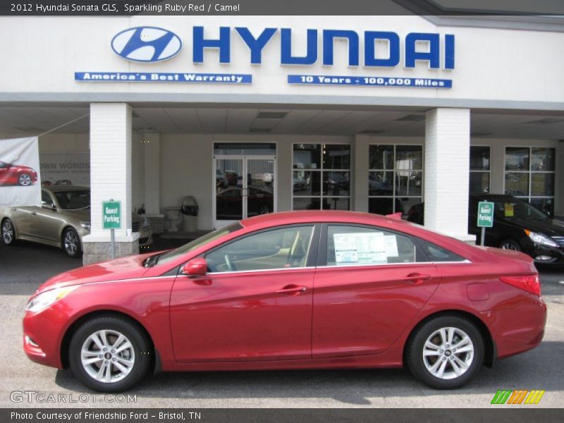 Sparkling Ruby Red / Camel 2012 Hyundai Sonata GLS