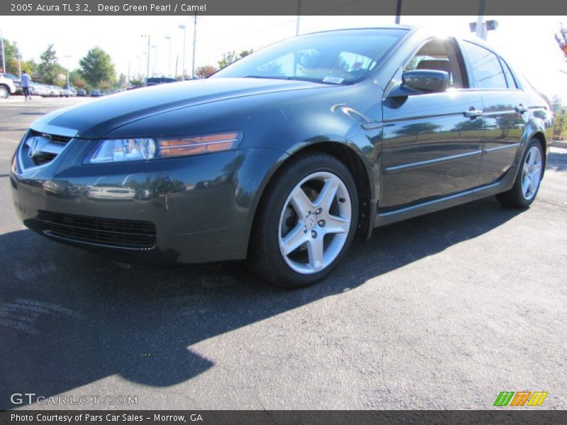 Deep Green Pearl / Camel 2005 Acura TL 3.2