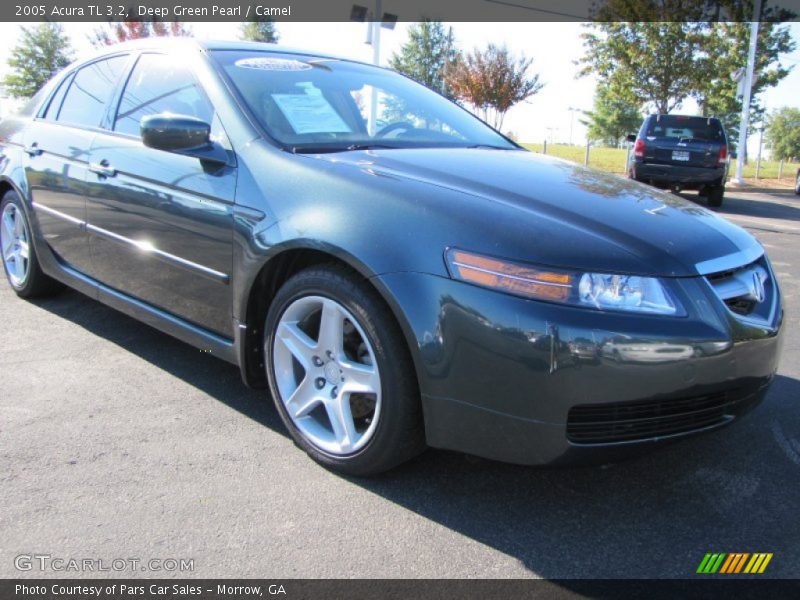 Deep Green Pearl / Camel 2005 Acura TL 3.2