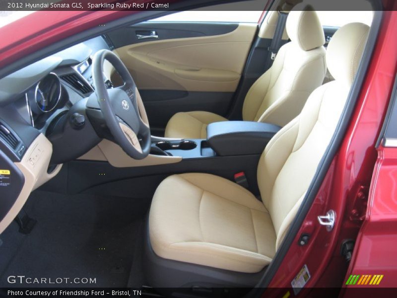 Sparkling Ruby Red / Camel 2012 Hyundai Sonata GLS