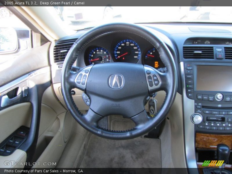 Deep Green Pearl / Camel 2005 Acura TL 3.2