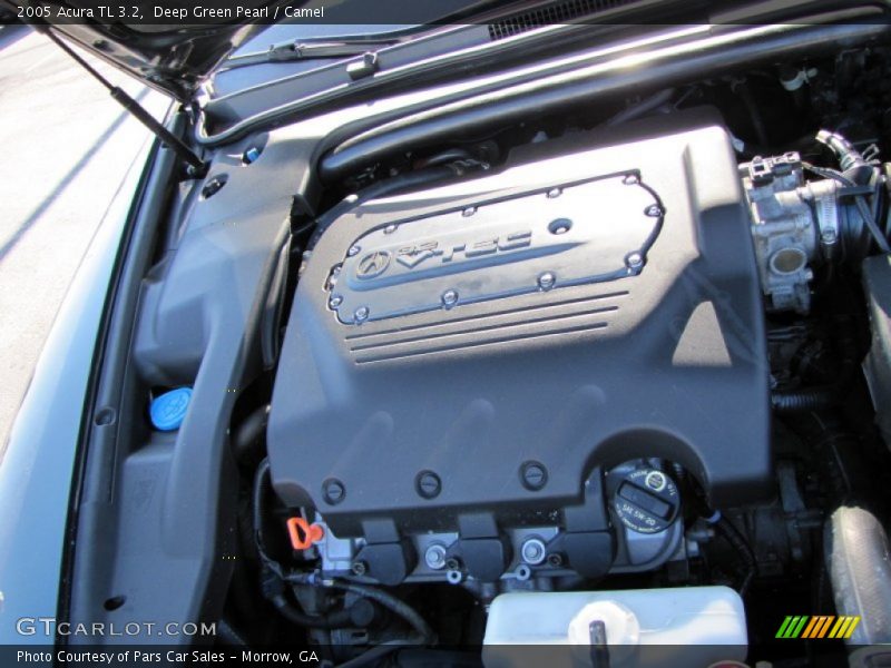 Deep Green Pearl / Camel 2005 Acura TL 3.2