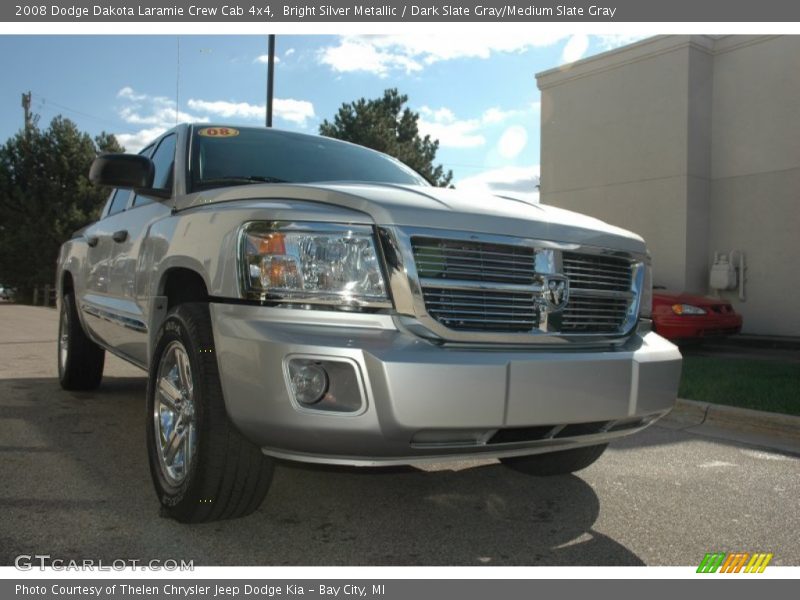 Bright Silver Metallic / Dark Slate Gray/Medium Slate Gray 2008 Dodge Dakota Laramie Crew Cab 4x4