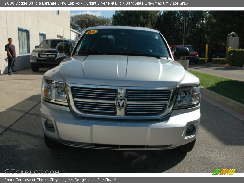Bright Silver Metallic / Dark Slate Gray/Medium Slate Gray 2008 Dodge Dakota Laramie Crew Cab 4x4