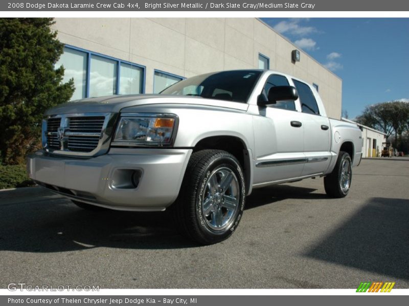 Bright Silver Metallic / Dark Slate Gray/Medium Slate Gray 2008 Dodge Dakota Laramie Crew Cab 4x4