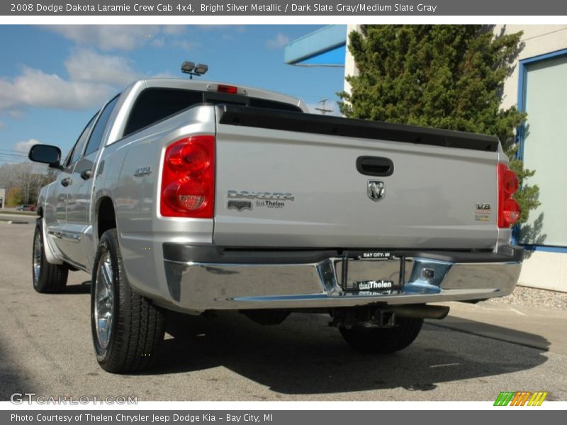 Bright Silver Metallic / Dark Slate Gray/Medium Slate Gray 2008 Dodge Dakota Laramie Crew Cab 4x4