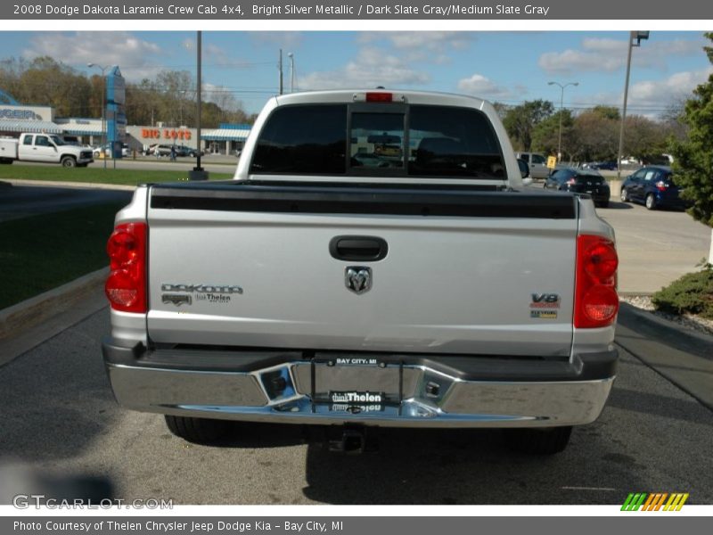 Bright Silver Metallic / Dark Slate Gray/Medium Slate Gray 2008 Dodge Dakota Laramie Crew Cab 4x4