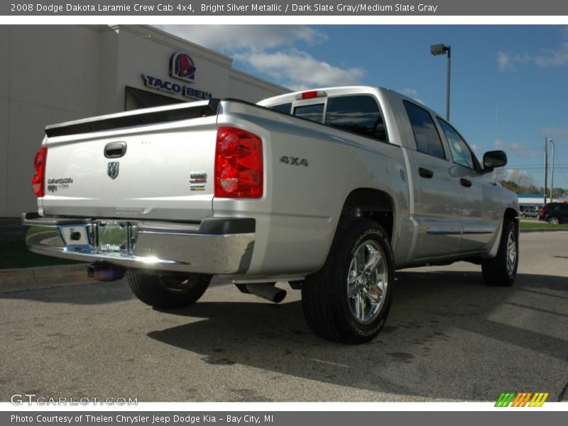 Bright Silver Metallic / Dark Slate Gray/Medium Slate Gray 2008 Dodge Dakota Laramie Crew Cab 4x4