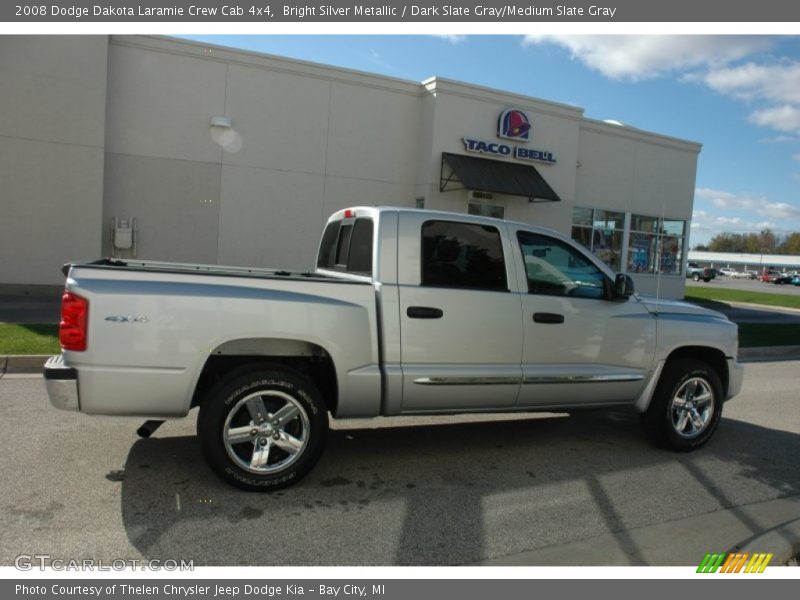 Bright Silver Metallic / Dark Slate Gray/Medium Slate Gray 2008 Dodge Dakota Laramie Crew Cab 4x4