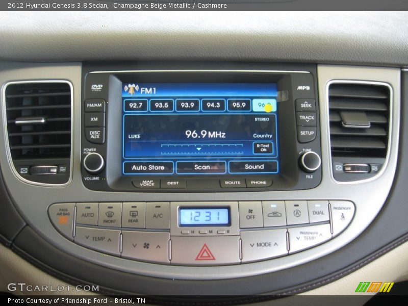 Controls of 2012 Genesis 3.8 Sedan
