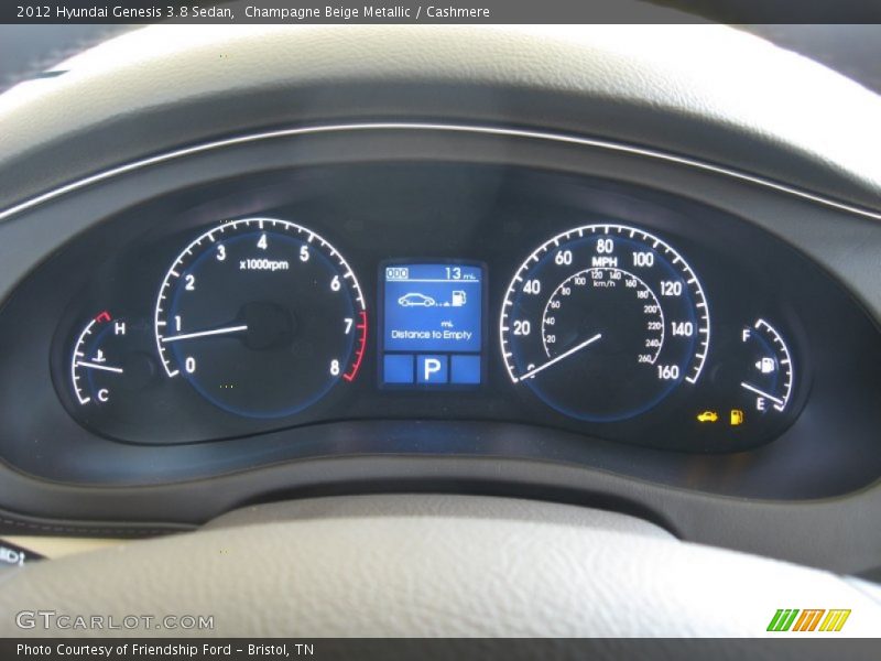  2012 Genesis 3.8 Sedan 3.8 Sedan Gauges