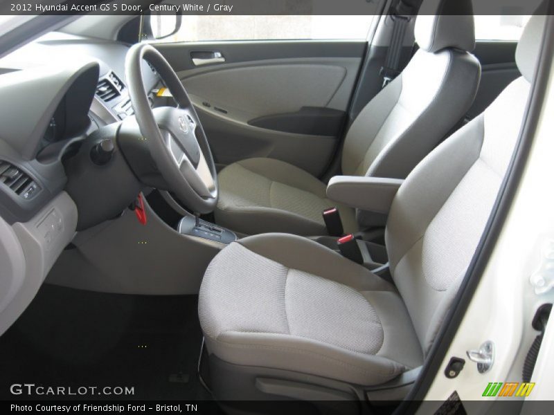 Century White / Gray 2012 Hyundai Accent GS 5 Door