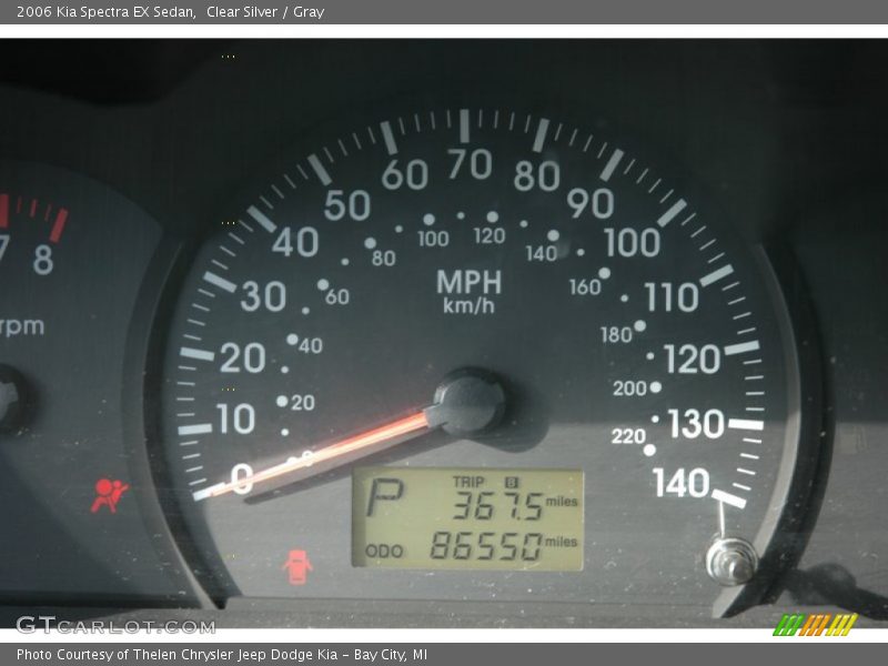 Clear Silver / Gray 2006 Kia Spectra EX Sedan