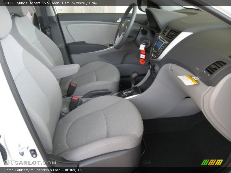 Century White / Gray 2012 Hyundai Accent GS 5 Door