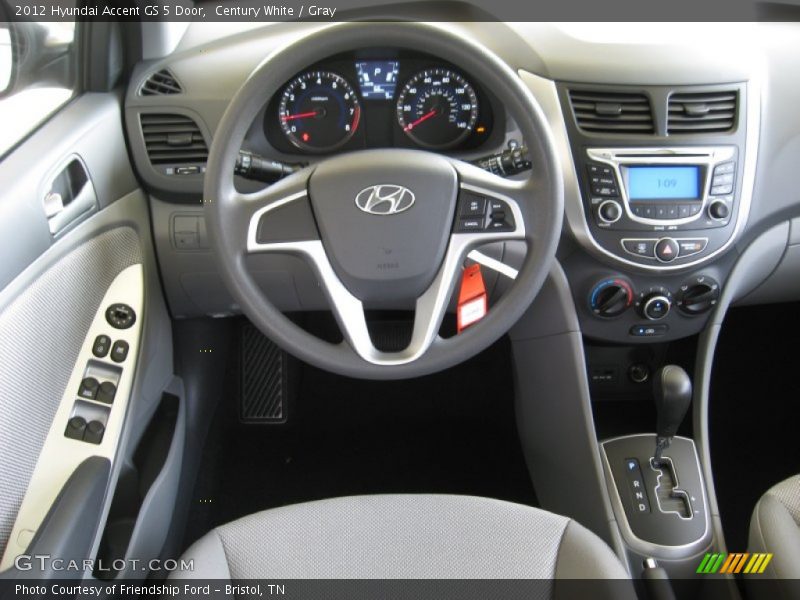 Century White / Gray 2012 Hyundai Accent GS 5 Door